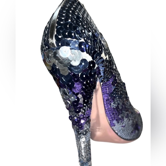 MIU MIU Sequin Embellishments Round ToePumpsHeels Size41 U.S. Size11 - Picture 7 of 15
